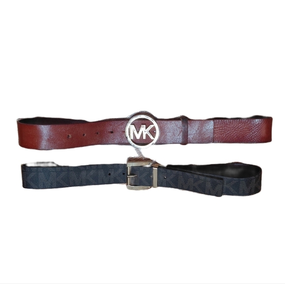 Michael Kors Reversible Logo Belt And Brown Leather Belt Women\'s Medium Set main image 8